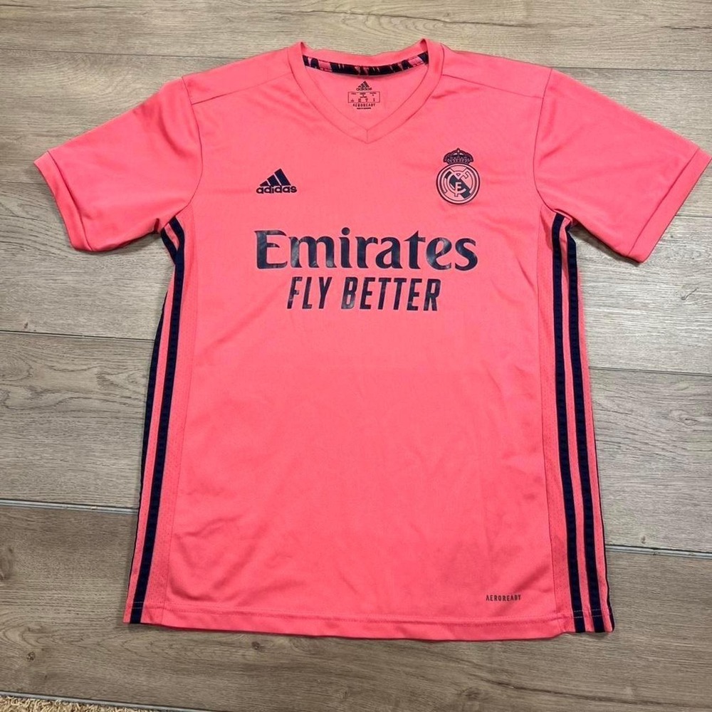 Adidas Real Madrid Soccer Jersey Mens Small Pink Away Akinrotimi 20 GI6463